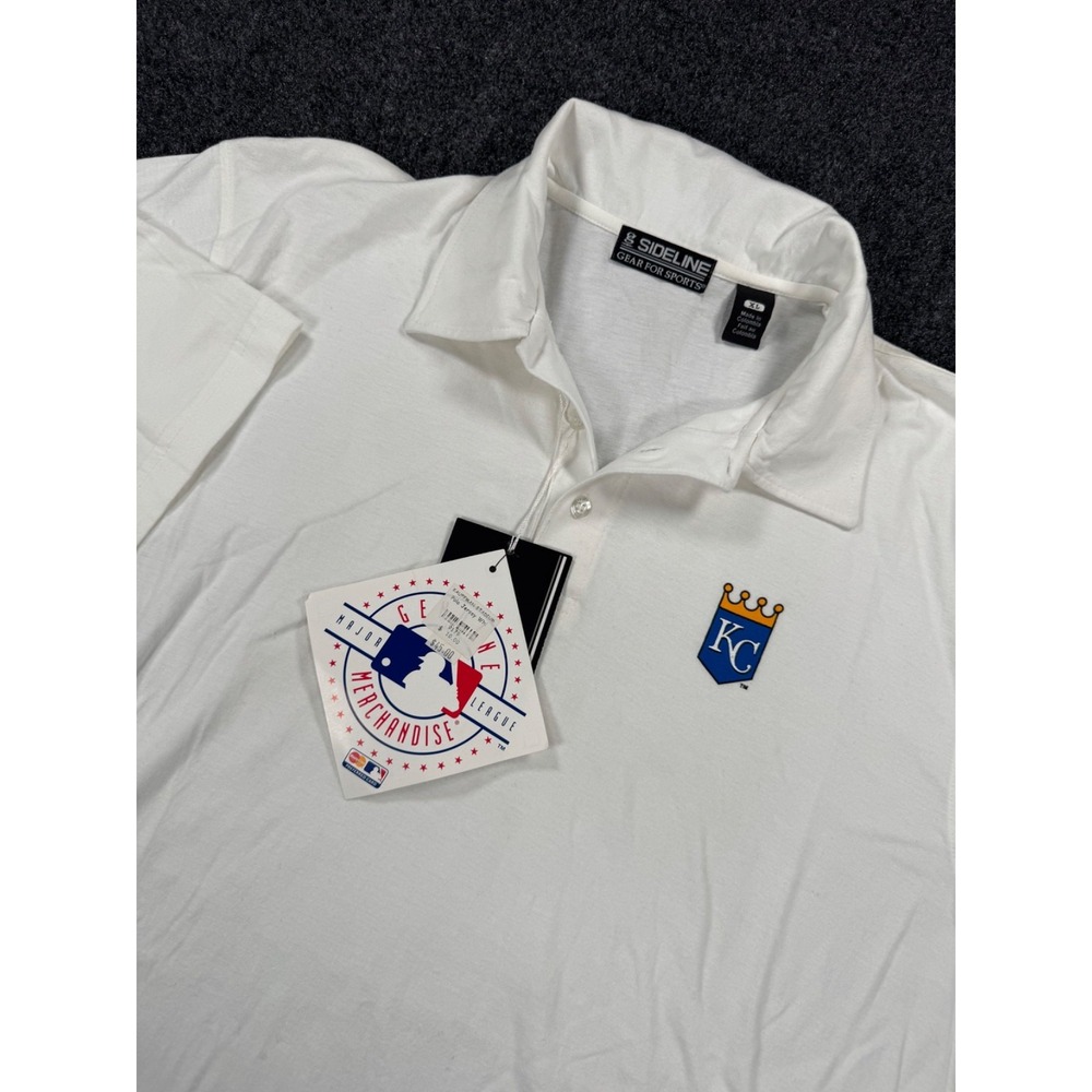 NWT Kansas City Royals Kauffman Stadium Polo Shirt White MLB Men's XL Sideline